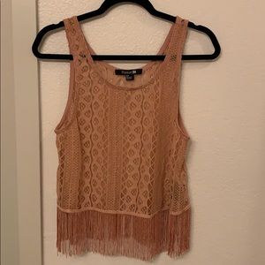 Mauve Lace Tank with Fringe Forever 21